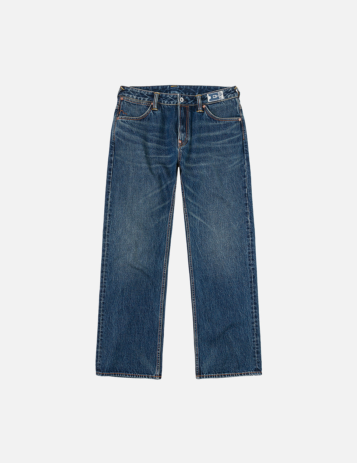 ディストレスドカモメプリント レギュラーフィット デニムジーンズ